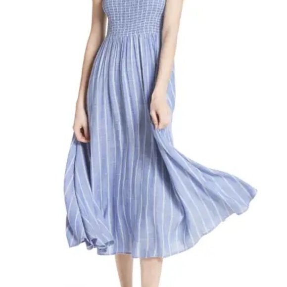 Free People Butterflies Chambray Midi Dress - Picture 1 of 4